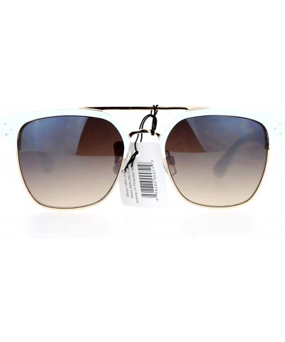 Square Top Bar Square Sunglasses Womens Designer Fashion Eyewear UV 400 - White - CJ1899E3RKW $8.35