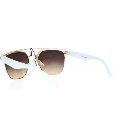 Square Top Bar Square Sunglasses Womens Designer Fashion Eyewear UV 400 - White - CJ1899E3RKW $8.35