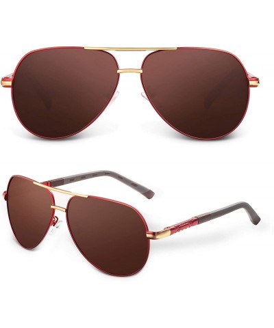 Aviator Personalized Aviator Sunglasses Polarized Protective - Red-for Dad from Daughter - CM18RC8C5ON $7.56