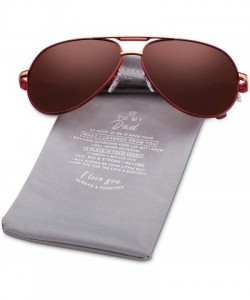 Aviator Personalized Aviator Sunglasses Polarized Protective - Red-for Dad from Daughter - CM18RC8C5ON $7.56