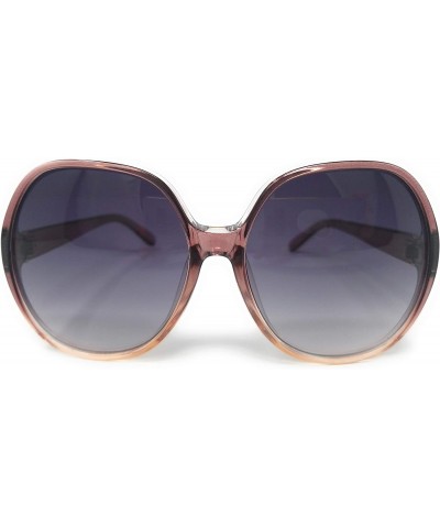 Oversized Women Retro 70s 80s 90s Oversized Round Black Elegant Style Sunglasses-SM1125 - Purple - CS18LDO5SSG $11.77