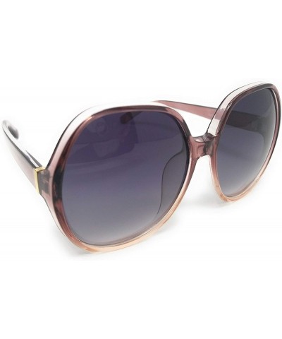 Oversized Women Retro 70s 80s 90s Oversized Round Black Elegant Style Sunglasses-SM1125 - Purple - CS18LDO5SSG $11.77