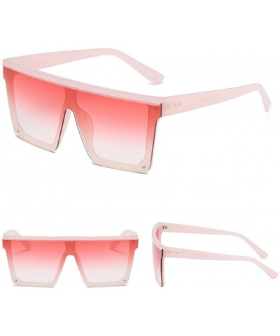 Oversized Square Oversized Sunglasses Unisex Flat Top Fashion Shades (Style F) - CK196I8QCYY $8.98