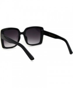 Rectangular Womens Chic Designer Fashion Rectangular Plastic Sunglasses - Black Smoke - C518WWIR9YY $13.82