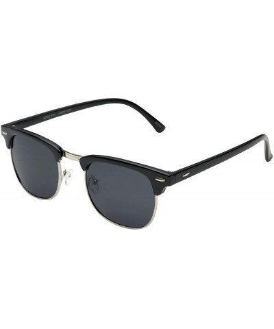 Oval Polarized Hamilton Premium Club Half Frame Horn Rimmed Sunglasses - 2 Pack Saver - C0128ZHLTRJ $59.50