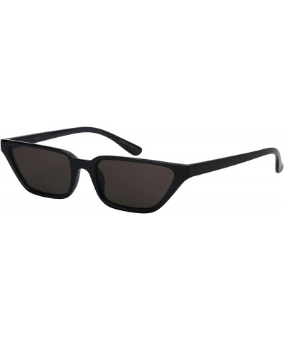 Square Retro Inspired Trapezoidal Women Sunglasses w/Flat Lens 34161-FLAP - Black Frame/Grey Lens - CI18GW2350Z $10.12