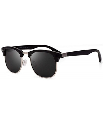 Oval Classic Half Metal Polarized Sunglasses Men Women Semi RimlFrame Sun Glasses UV400 Gafas Oculos De Sol - CU197A2RTT8 $14.68
