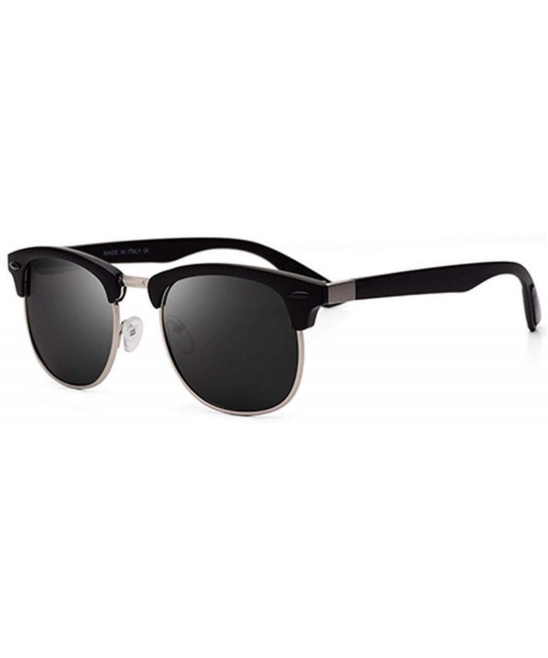 Oval Classic Half Metal Polarized Sunglasses Men Women Semi RimlFrame Sun Glasses UV400 Gafas Oculos De Sol - CU197A2RTT8 $34.97