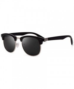 Oval Classic Half Metal Polarized Sunglasses Men Women Semi RimlFrame Sun Glasses UV400 Gafas Oculos De Sol - CU197A2RTT8 $34.97