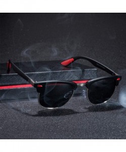 Oval Classic Half Metal Polarized Sunglasses Men Women Semi RimlFrame Sun Glasses UV400 Gafas Oculos De Sol - CU197A2RTT8 $34.97