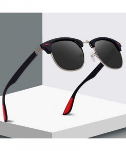 Oval Classic Half Metal Polarized Sunglasses Men Women Semi RimlFrame Sun Glasses UV400 Gafas Oculos De Sol - CU197A2RTT8 $34.97