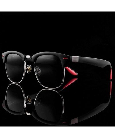 Oval Classic Half Metal Polarized Sunglasses Men Women Semi RimlFrame Sun Glasses UV400 Gafas Oculos De Sol - CU197A2RTT8 $34.97