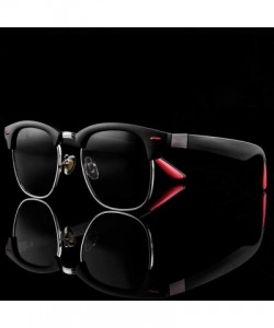 Oval Classic Half Metal Polarized Sunglasses Men Women Semi RimlFrame Sun Glasses UV400 Gafas Oculos De Sol - CU197A2RTT8 $34.97