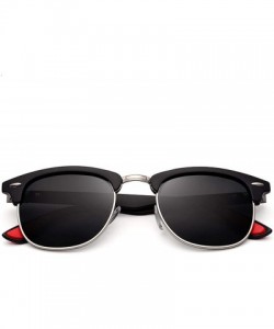 Oval Classic Half Metal Polarized Sunglasses Men Women Semi RimlFrame Sun Glasses UV400 Gafas Oculos De Sol - CU197A2RTT8 $34.97