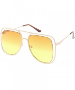 Aviator Heritage Modern "Kawaii" Double Wired Aviator Frame Sunglasses - Orange - CP18GY0AN79 $10.49