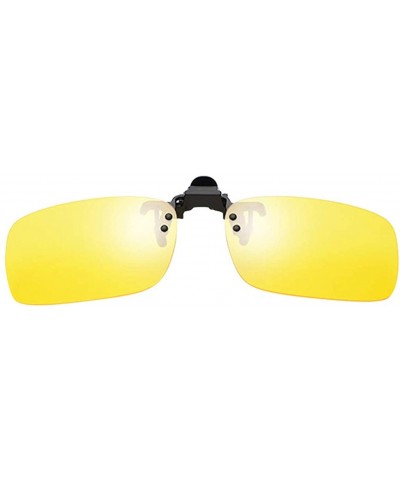 Square Polarized Clip-on Sunglasses Anti-Glare Driving Glasses for Prescription Glasses - Yellow - CG193XHDX4S $8.69