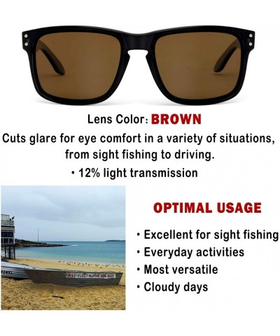 Wrap Italy made classic sunglasses corning real glass lens w. polarized option - Black / Polarized Brown B15(m) - CA12O7T53XR...