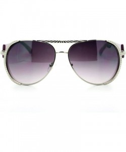 Aviator Womens Flat Top Aviator Sunglasses Luxury Designer Fashion Eyewear - Silver Purple - C111WVHZELR $8.33