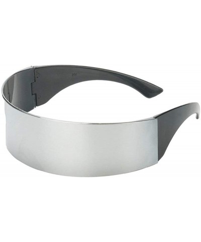 Square Fashion Mirror Futuristic Sunglasses Eyewear - Silver - CW18Z2IQ76I $10.28