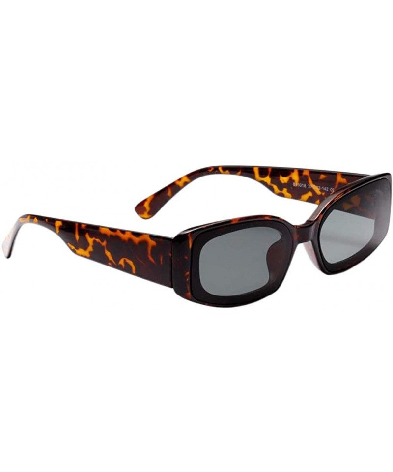 Square Square Frame Sunglasses Trendy Stylish Designer Shades For Unisex - Amber - C018A9DZUUX $10.08