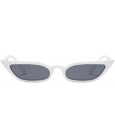 Rectangular Glamorous Cat Eye Sunglasses protection Polarized - White - CU190QS38AW $11.87