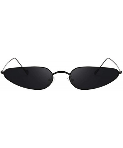 Cat Eye Vintage Small Cat Eye Sunglasses Metal Frame Candy Colors Eyeglass - Black Gray - CG18N8TYCW0 $12.59