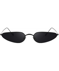 Cat Eye Vintage Small Cat Eye Sunglasses Metal Frame Candy Colors Eyeglass - Black Gray - CG18N8TYCW0 $12.59