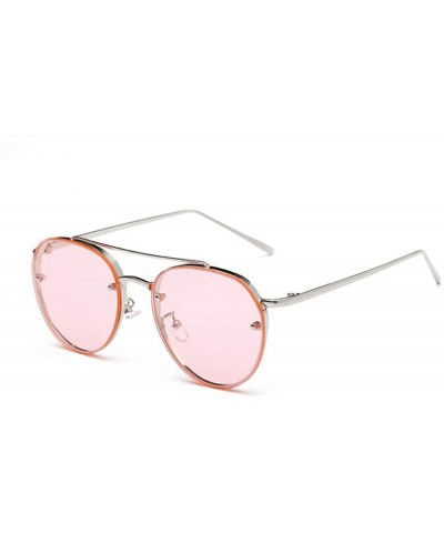 Aviator Women Fashion Circular Sunglasses Metal Frame Sunglasses Brand Classic Colorful Tone Mirr - A - CG18SMH7U5S $7.77