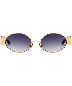 Rimless Men's and women's Fashion Resin lens Oval Frame Retro Sunglasses UV400 - Gold Gray - CO18NNXE8TQ $11.85