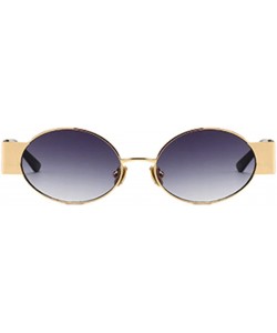 Rimless Men's and women's Fashion Resin lens Oval Frame Retro Sunglasses UV400 - Gold Gray - CO18NNXE8TQ $11.85