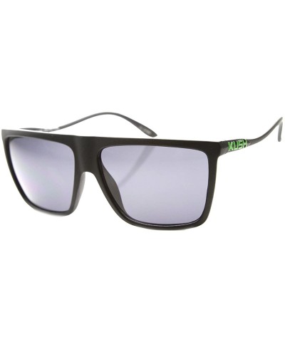 Sport Lightweight Flat Top Sports Plastic Wire Frame Sunglasses - Black-green Smoke - CK11Y9O4VPF $21.76