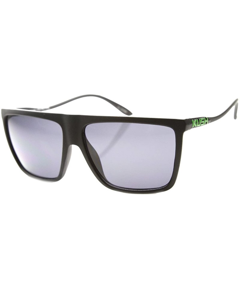 Sport Lightweight Flat Top Sports Plastic Wire Frame Sunglasses - Black-green Smoke - CK11Y9O4VPF $8.56
