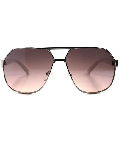 Aviator High-End Modern Designer Mens Womens Military Air Force Style Square Sunglasses - Silver / Red - CX189ALZEI9 $13.69