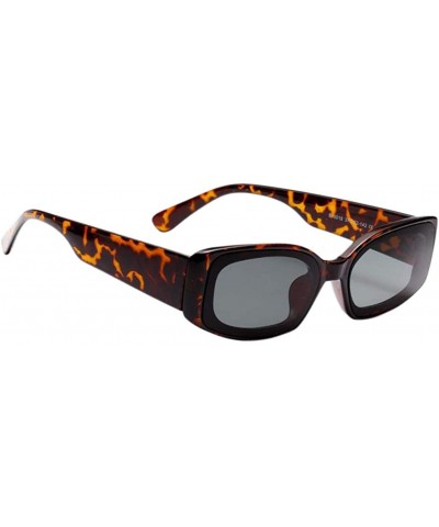 Square Square Frame Sunglasses Trendy Stylish Designer Shades For Unisex - Amber - C018A9DZUUX $10.08