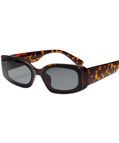 Square Square Frame Sunglasses Trendy Stylish Designer Shades For Unisex - Amber - C018A9DZUUX $10.08