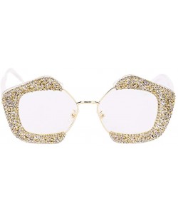 Square Round Vintage Sunglasses Rhinestone Decoration Sun Glasses for Women - Y-24 - CZ198W6H5L6 $13.35