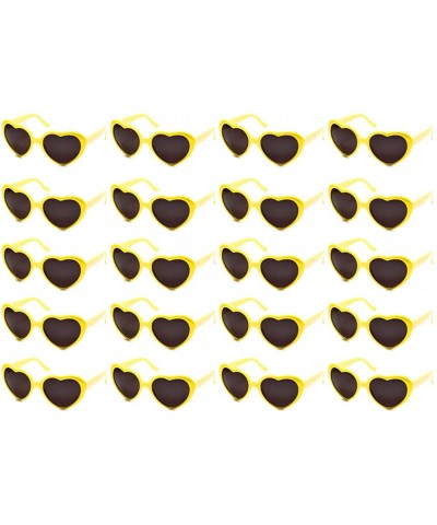 Oversized 10 Packs Neon Colors Wholesale Heart Sunglasses - 20 Packs Yellow - CS18G0K4WRQ $33.45