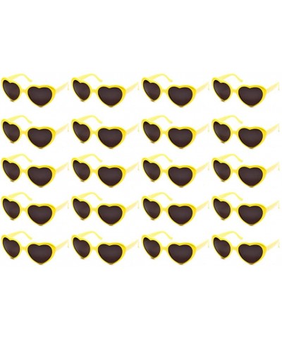 Oversized 10 Packs Neon Colors Wholesale Heart Sunglasses - 20 Packs Yellow - CS18G0K4WRQ $33.45