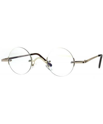 Round Hippie Groove Round Circle Rimless Clear Lens Eye Glasses - Gold - CR187AZZWQD $7.52
