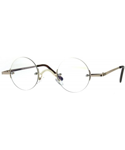 Round Hippie Groove Round Circle Rimless Clear Lens Eye Glasses - Gold - CR187AZZWQD $17.96