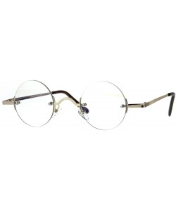 Round Hippie Groove Round Circle Rimless Clear Lens Eye Glasses - Gold - CR187AZZWQD $7.52