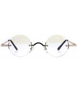 Round Hippie Groove Round Circle Rimless Clear Lens Eye Glasses - Gold - CR187AZZWQD $7.52