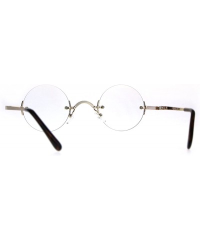 Round Hippie Groove Round Circle Rimless Clear Lens Eye Glasses - Gold - CR187AZZWQD $7.52