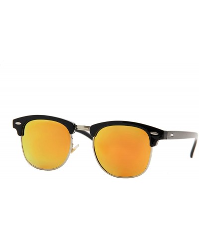 Sport Classic Unisex Sunglasses Durable Semi-Rimless Half Frame Mirrored Lens - C818GD0D0K9 $10.17