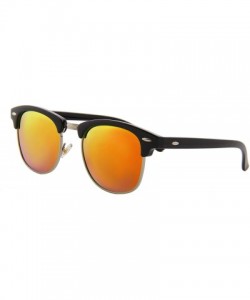 Sport Classic Unisex Sunglasses Durable Semi-Rimless Half Frame Mirrored Lens - C818GD0D0K9 $10.17