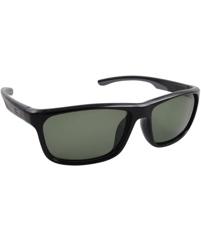 Wrap Keeper Grey Polarized Sunglasses- Shiny Black- Solid Grey- One Size - C8186KW7XAS $22.15
