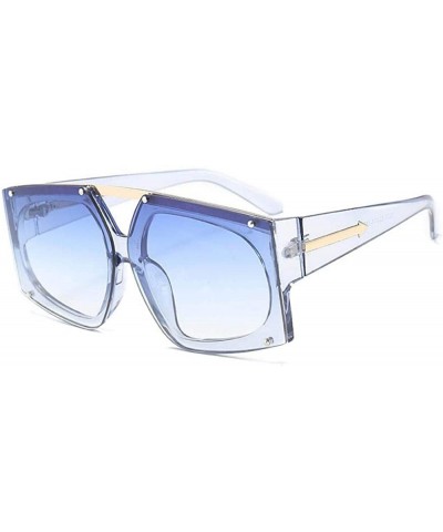 Aviator Clear Lenses Double Beam Unique Oculos De Sol Gafas C6 White - C2 Light Blue - C118YQGLTMD $8.54