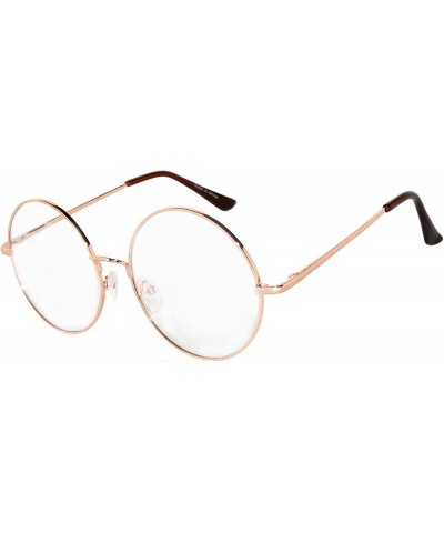 Round Round Circle Frame Clear Lens Glasses - Clear_gold - C8188Z6S8K2 $8.93
