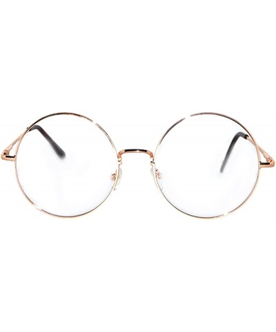 Round Round Circle Frame Clear Lens Glasses - Clear_gold - C8188Z6S8K2 $8.93