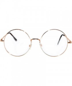 Round Round Circle Frame Clear Lens Glasses - Clear_gold - C8188Z6S8K2 $8.93